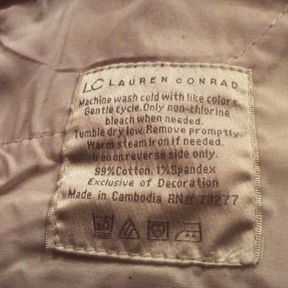 LC Lauren Conrad Festive Candy Red Corduroy Stretch Skinny Pants Size 10 - Picture 6 of 6